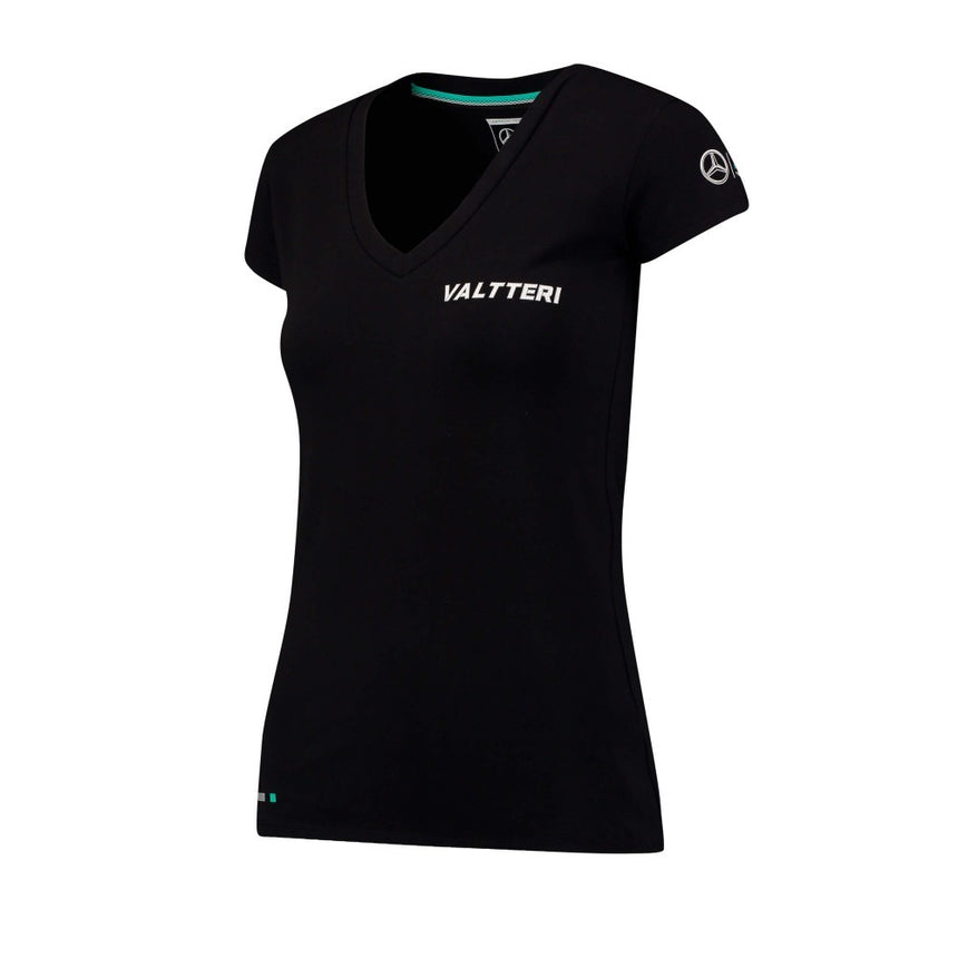 Mercedes Womens T-shirt, Bottas Valtteri 77, Black, 2017 - FansBRANDS®