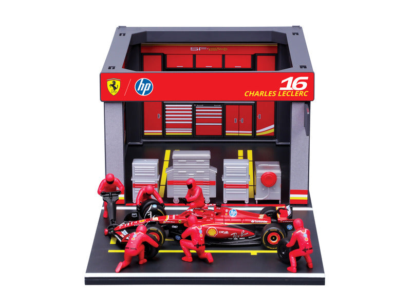 Ferrari model kit, pit pass, bburago, 1:43, Charles Leclerc, #16, SF-24