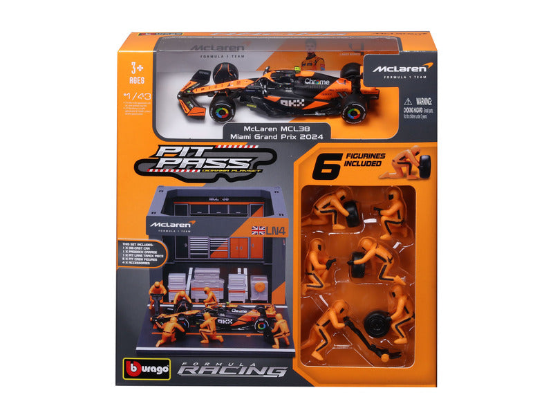 McLaren model kit, pit pass, bburago, 1:43, Lando Norris, #4, MCL38