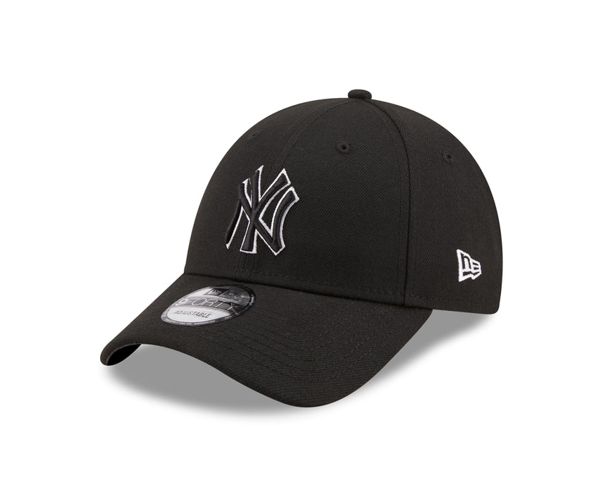 New York Yankees cap, New Era, 9FORTY, pop outline, black