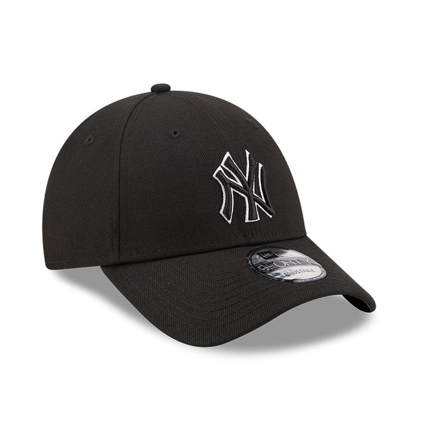 New York Yankees cap, New Era, 9FORTY, pop outline, black