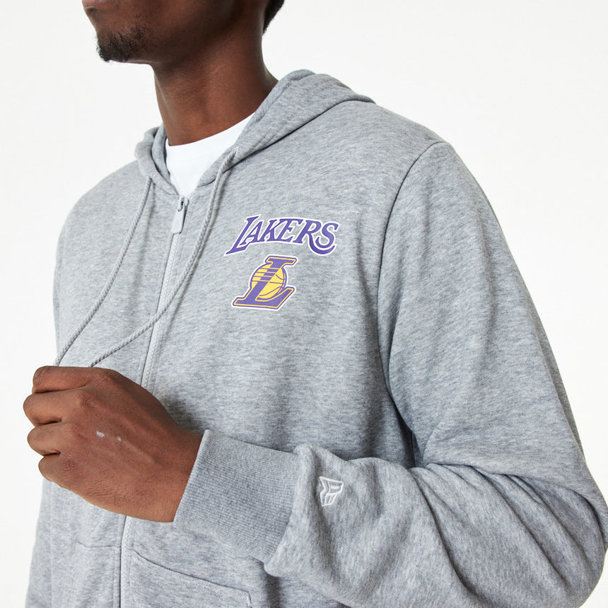 Los Angeles Lakers sweatshirt, hooded, fullzip, New Era, grey