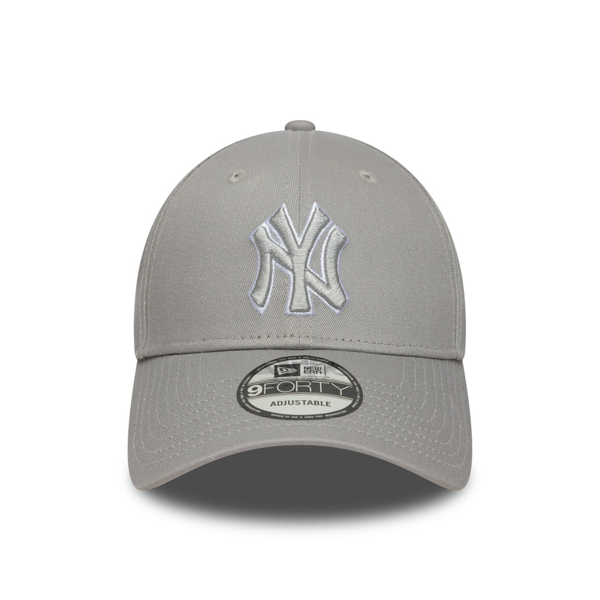 New York Yankees cap, New Era, 9FORTY, pop outline, grey