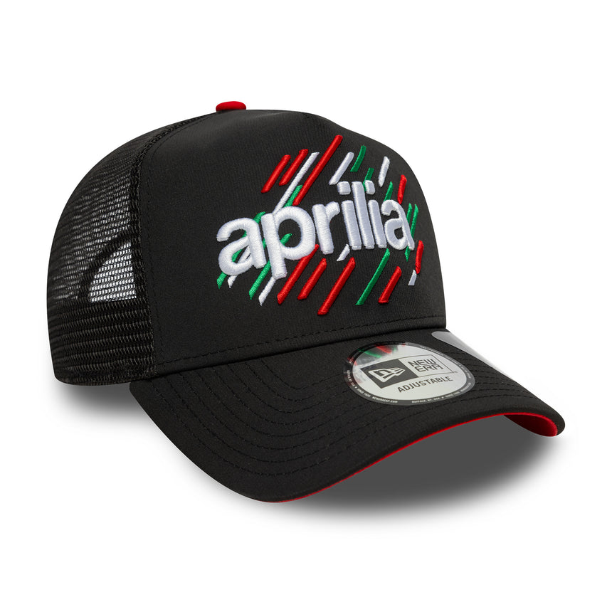 Aprilia, cap, trucker, A-Frame, black