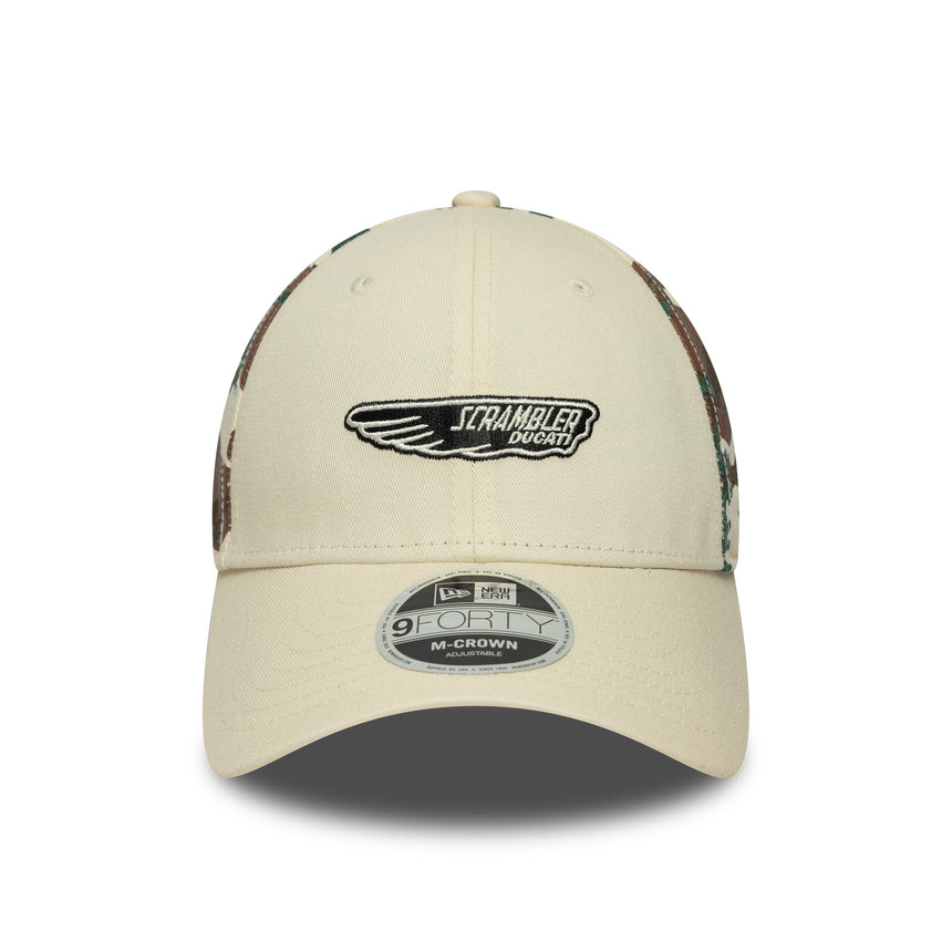 Ducati cap, scrambler camo, New Era, 9FORTY, beige