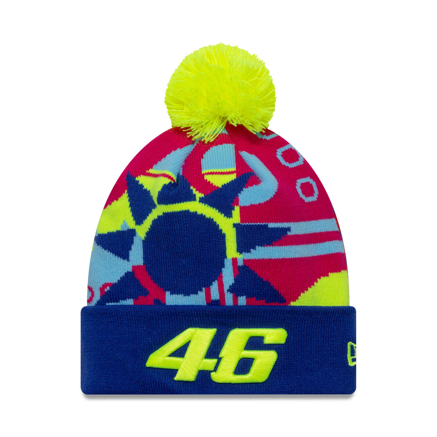 Valentio Rossi #46 beanie, VR46, cuff knit, fanwear, New Era, multicolour