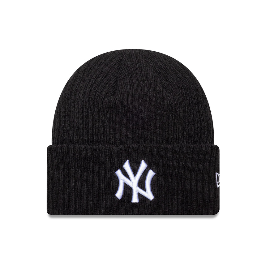 New York Yankees beanie, wide cuff, New Era, black