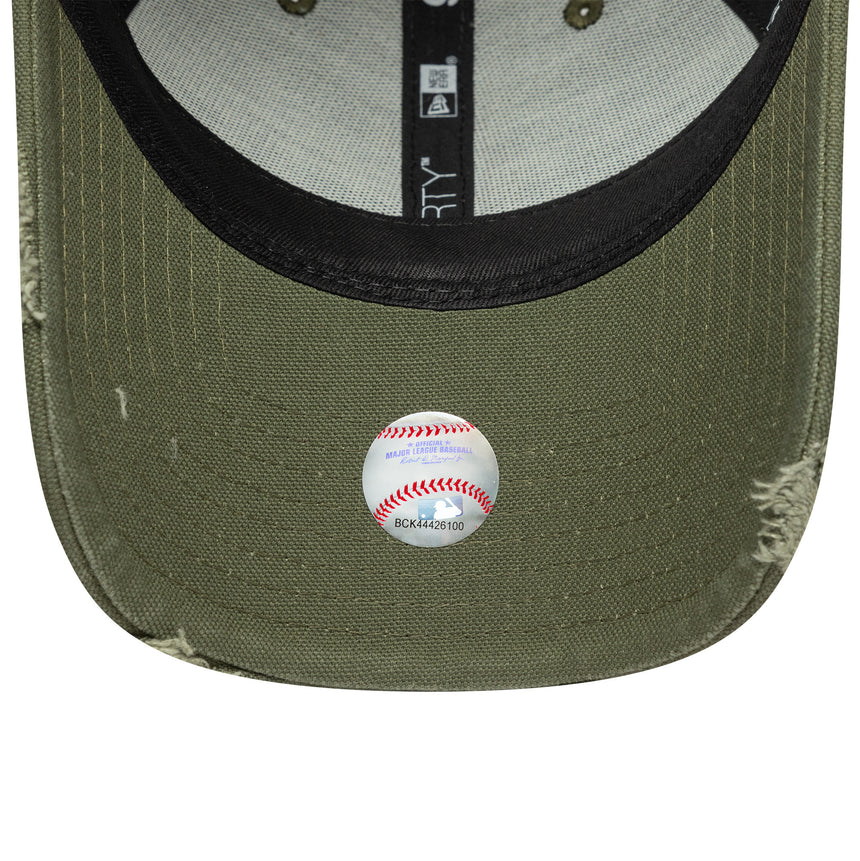 New York Yankees cap, distressed pin, New Era, 9FORTY, brown