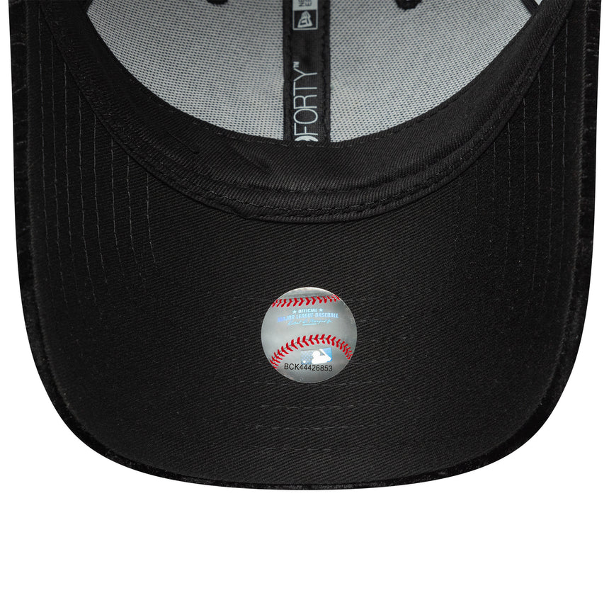 New York Yankees cap, leo velour, 9FORTY, women, black