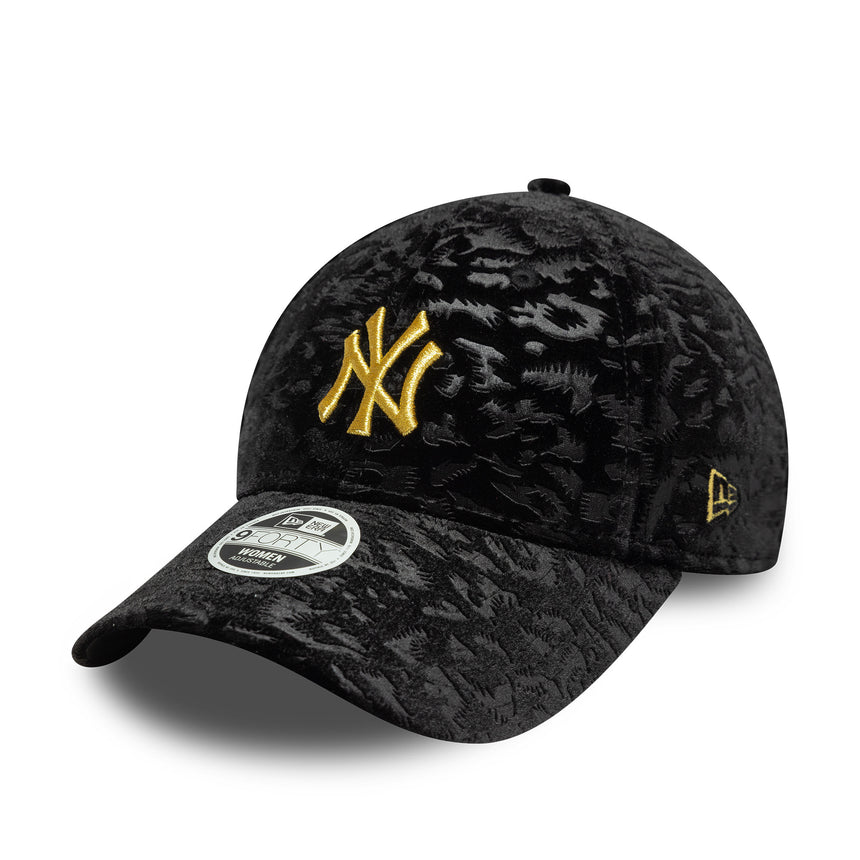 New York Yankees cap, leo velour, 9FORTY, women, black