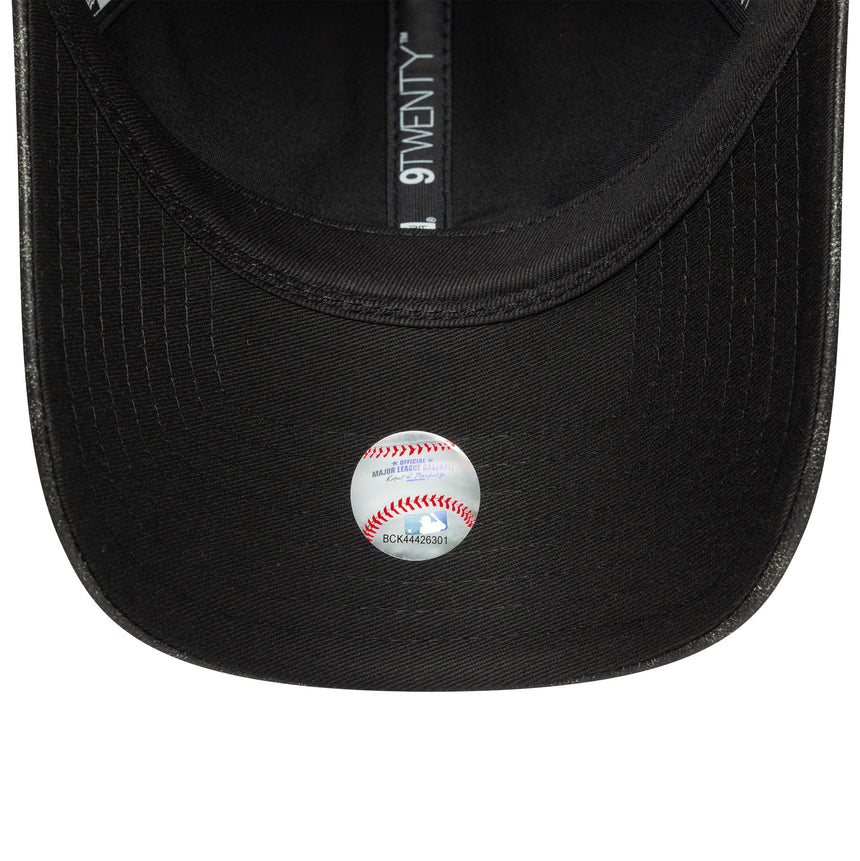 New York Yankees cap, worn PU, New York Yankees, 9TWENTY, plain, black