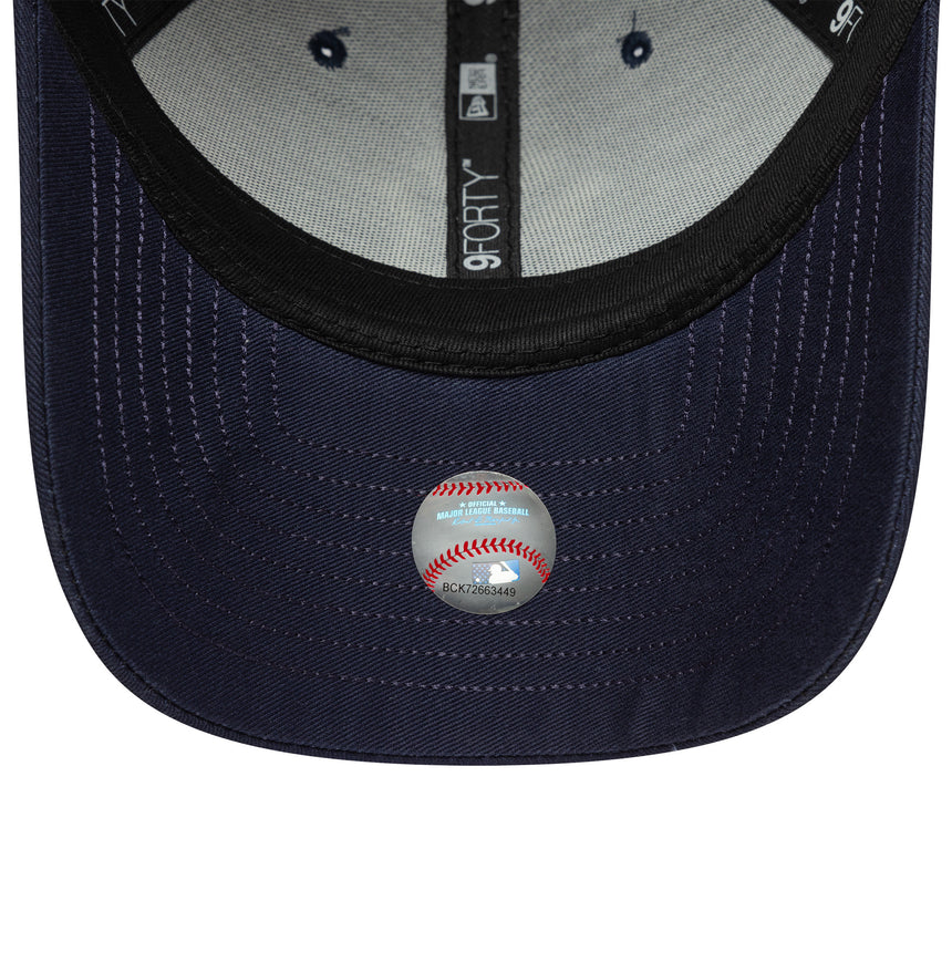 New York Yankees cap, visor script, New Era, 9FORTY, blue,