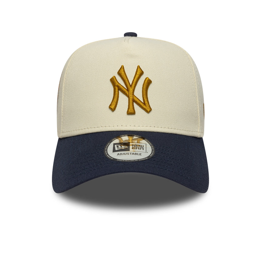 New York Yankees cap, patch, New Era, 9FORTY, A-frame, beige