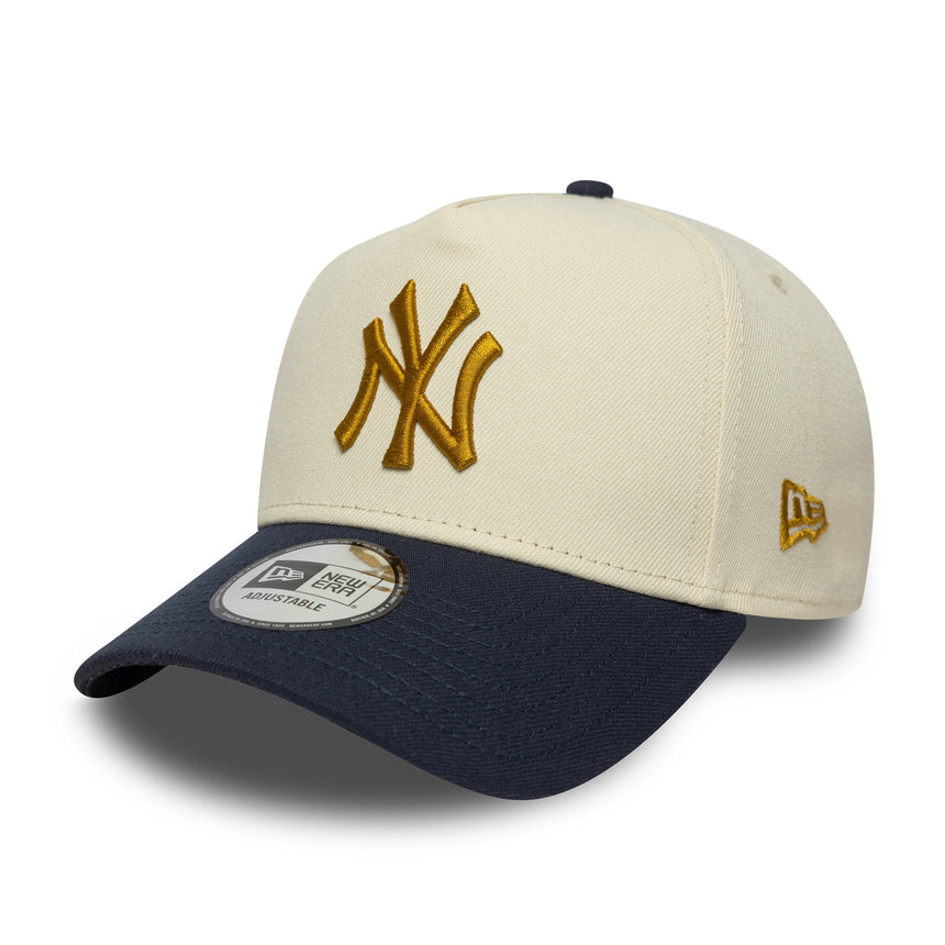 New York Yankees cap, patch, New Era, 9FORTY, A-frame, beige