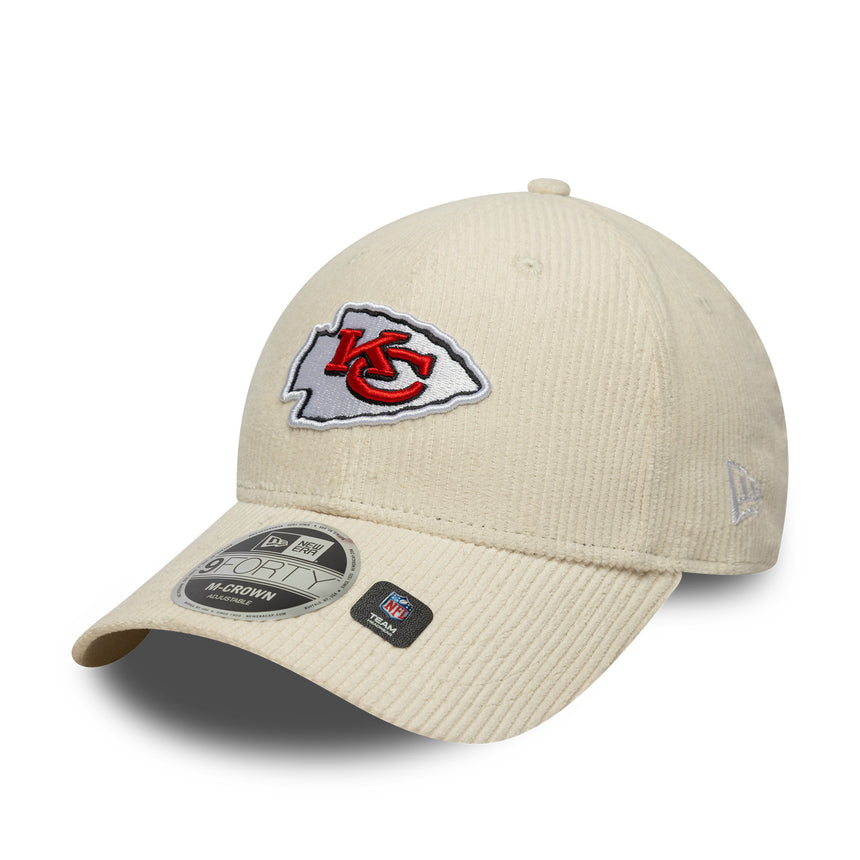 Kansas City Chiefs cap, cord, New Era, 9FORTY, beige