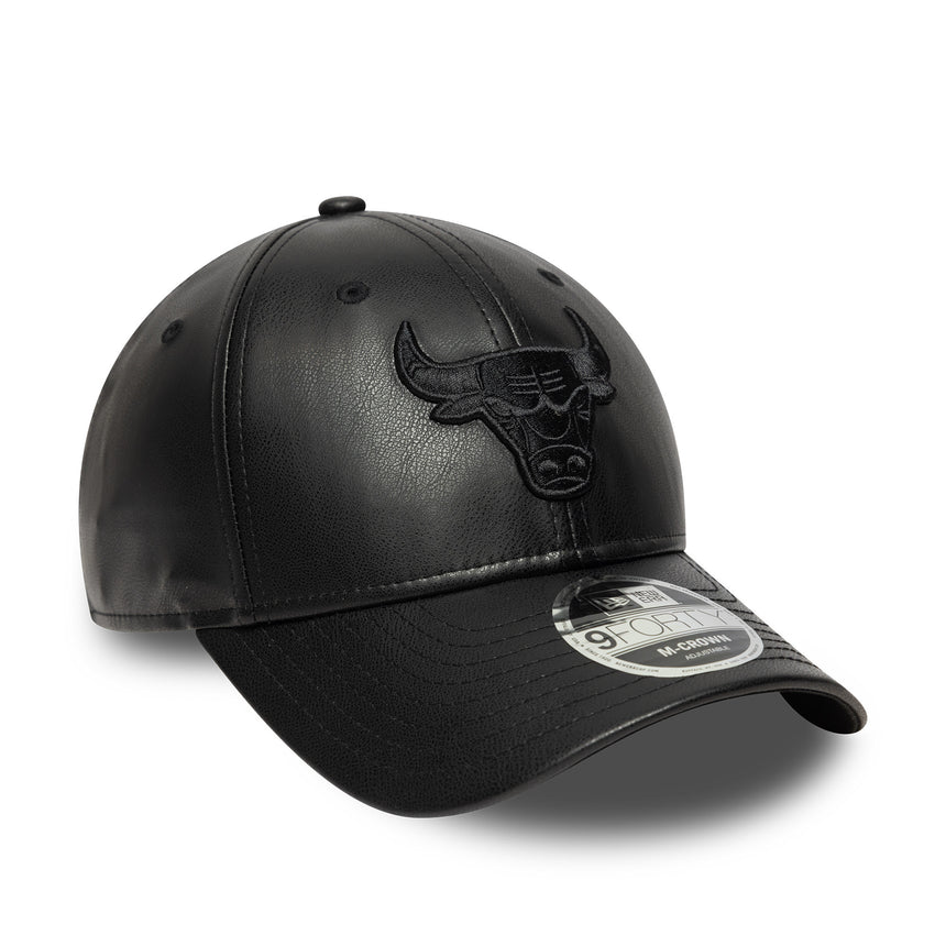 Chicago Bulls cap, PU MC, New Era, 9FORTY, plain, black