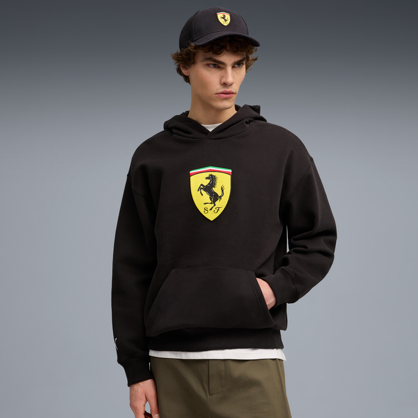 Ferrari hoodie, Puma, sportswear, shield logo, black 🔥