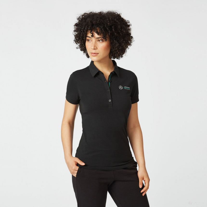 Mercedes Womens Polo, Classic, Black, 2022 - FansBRANDS®