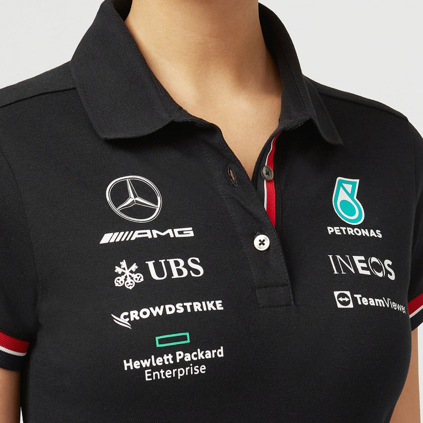 Mercedes Womens Polo, Team, Black, 2022 - FansBRANDS®