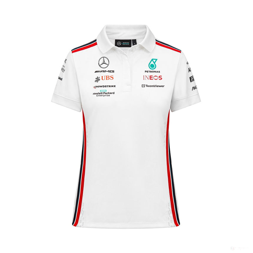 Mercedes Team Womens Polo, White, 2023 - FansBRANDS®