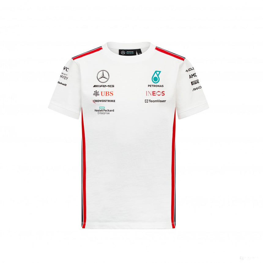 Mercedes Team Kids Driver Tee, White, 2023 - FansBRANDS®
