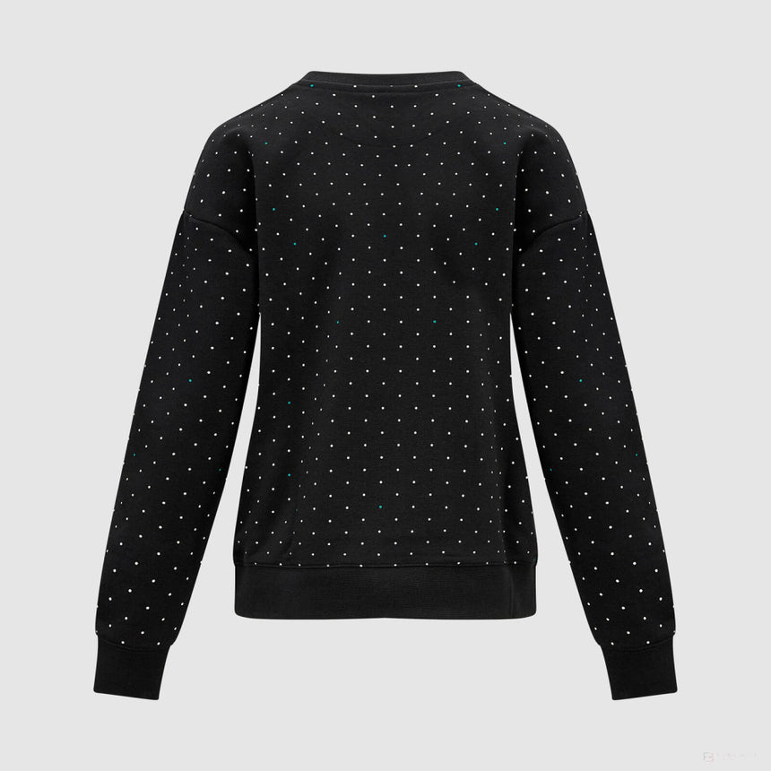Mercedes Womens Polka Dot Crew Sweatshirt, Black - FansBRANDS®