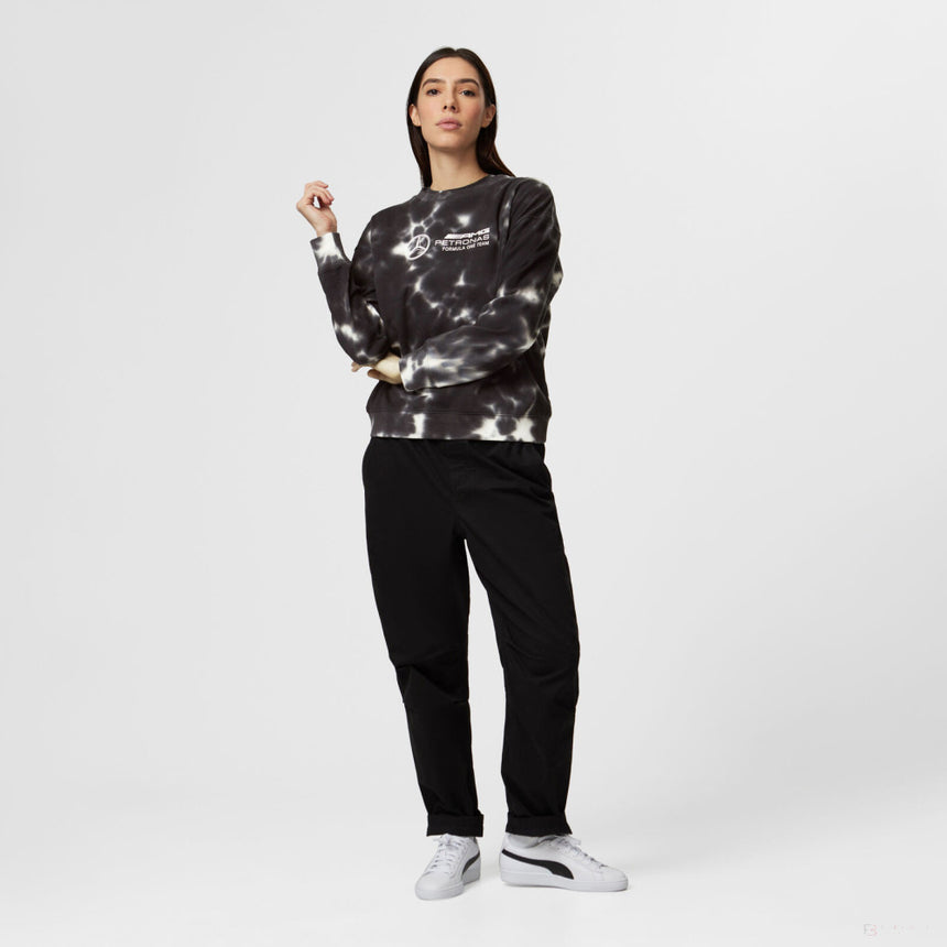 Mercedes Womens Tie Dye Crew, Grey - FansBRANDS®