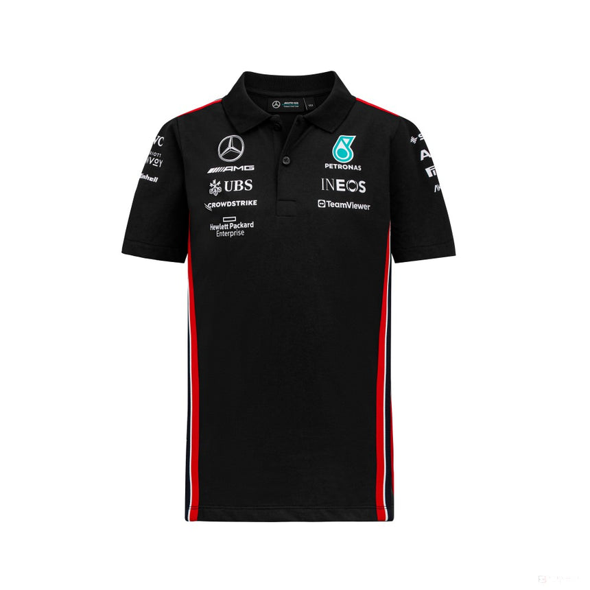 Mercedes Team Kids Polo, Black, 2023 - FansBRANDS®
