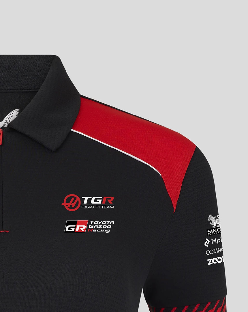 Haas F1 polo, team, womens, black, 2026