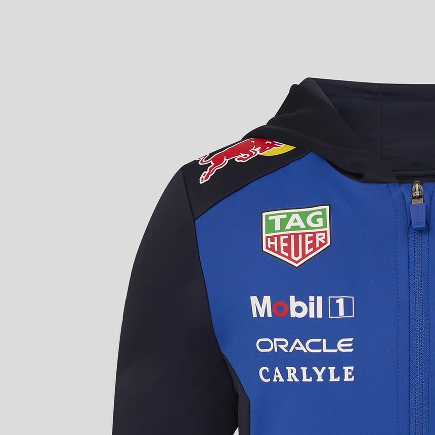 Red Bull hoodie, team, full zip, kids, blue