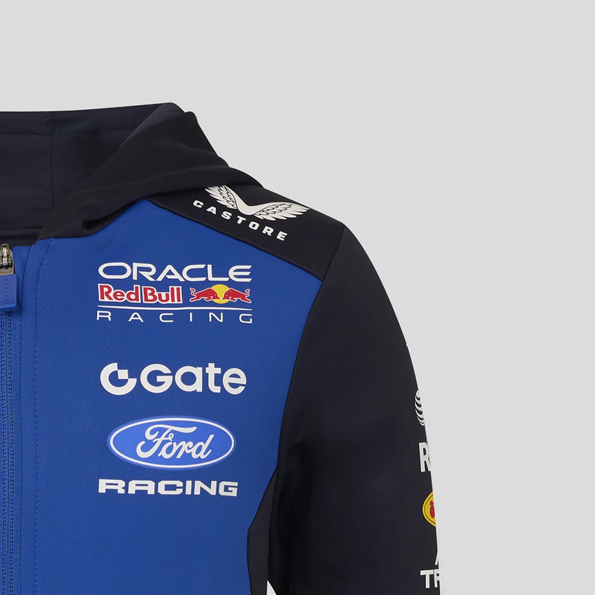 Red Bull hoodie, team, full zip, kids, blue