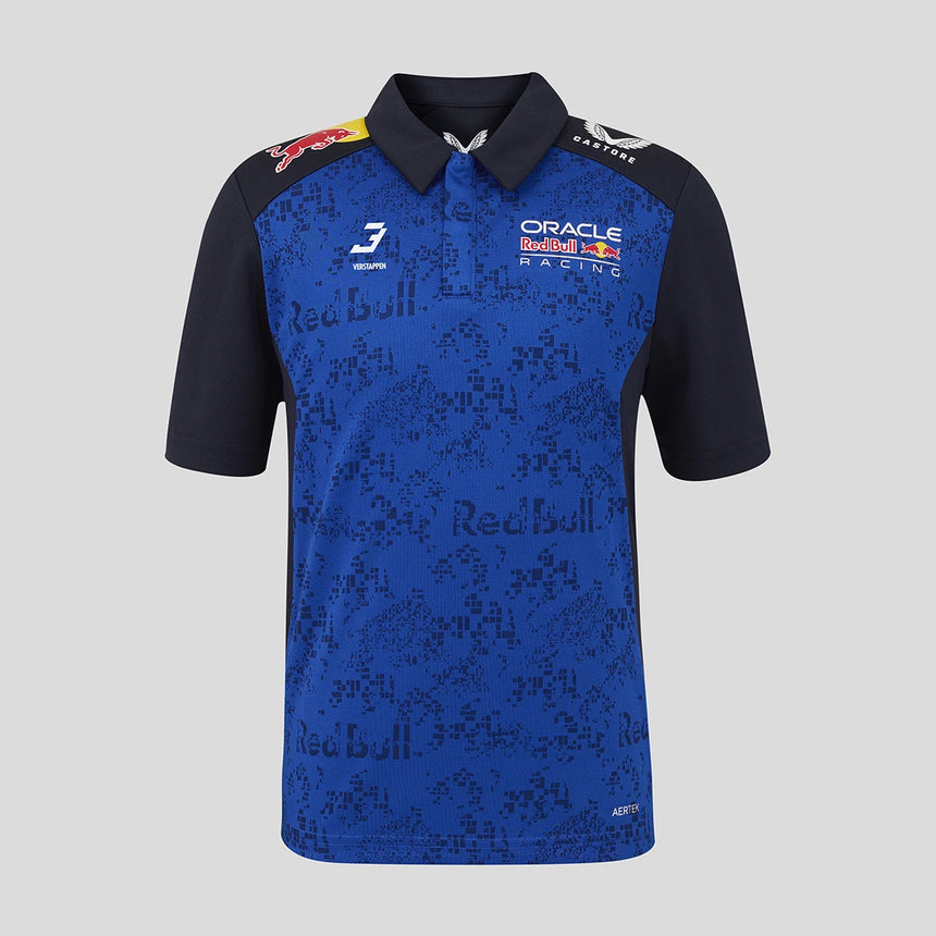 Red Bull polo, team, Max Verstappen, kids, blue, 2026