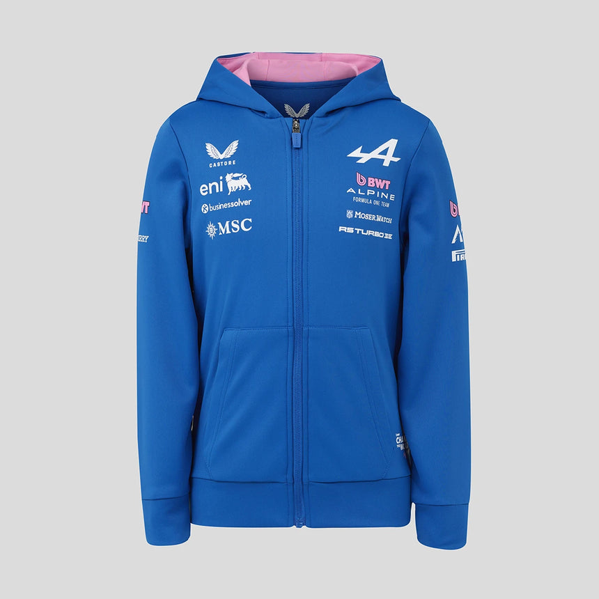 Alpine hoodie, full zip, team, kids, blue, 2026