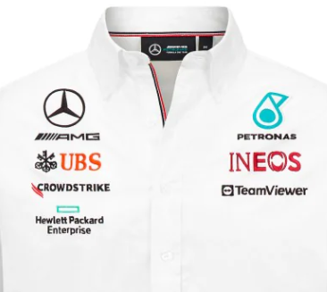 Mercedes Team Mens Team Shirt, White, 2023