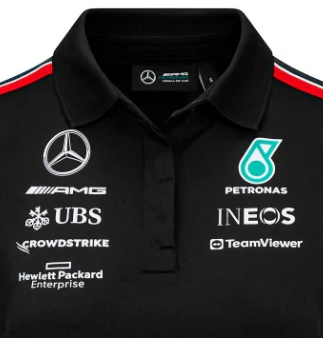 Mercedes Team Womens Polo, Black, 2023