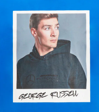 Mercedes George Russell Portrait Tee, Blue