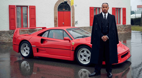 The famous picture: Hamilton wanted a black Ferrari, Ferrari said no.