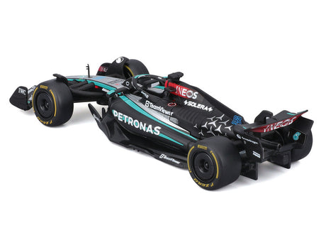 Rear view of Mercedes F1W15 model car by Bburago