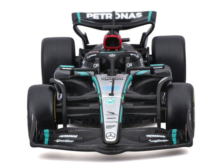 Frontal view of Mercedes F1W15 model car by Bburago