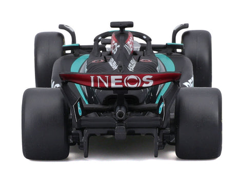 Rear view of Mercedes F1W15 model car by Bburago