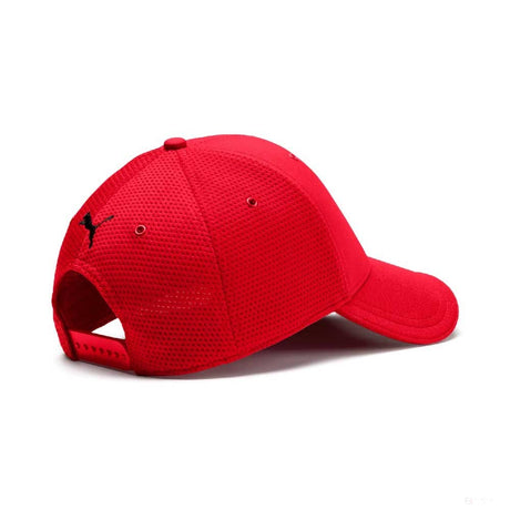 Red baseball cap with black PUMA logo and adjustable strap