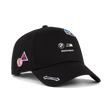 Black BMW baseball cap with patch details.