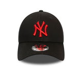 New York Yankees cap, red logo, New Era, 9FORTY, black