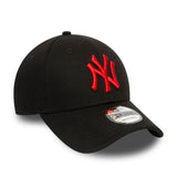 New York Yankees cap, red logo, New Era, 9FORTY, black