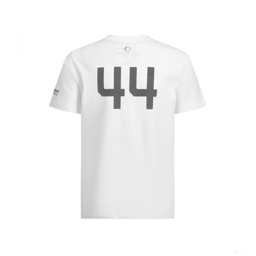 Mercedes Kids T-shirt, Lewis Hamilton #44, White, 2019 - FansBRANDS®