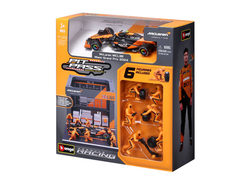McLaren model kit, pit pass, bburago, 1:43, Lando Norris, #4, MCL38