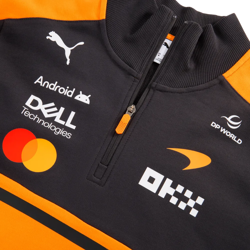 McLaren sweatshirt, team, half zipped, papaya, 2026