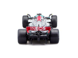 Mercedes F1 Model car, Bburago, F1 W13 E Perfromance, Lewis Hamilton #44, silver, 1:43 scale, acryl box, 2022