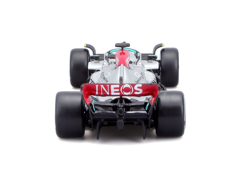 Mercedes F1 Model car, Bburago, F1 W13 E Perfromance, Lewis Hamilton #44, silver, 1:43 scale, acryl box, 2022