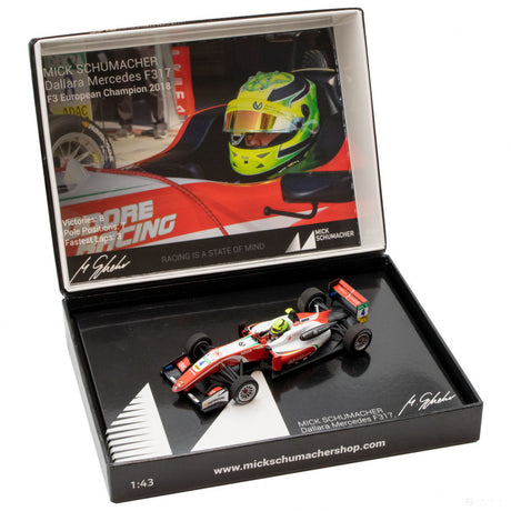 Mick Schumacher Model Car, Dallara Mercedes F317 F3 European Champion 2018, 1:43 scale, White, 2018 - FansBRANDS®